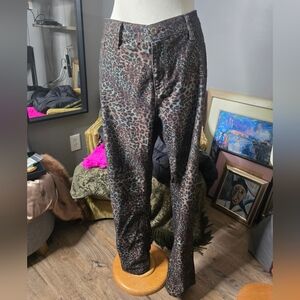 Ashley Stewart Leopard-Print Jeans in Brown and Black